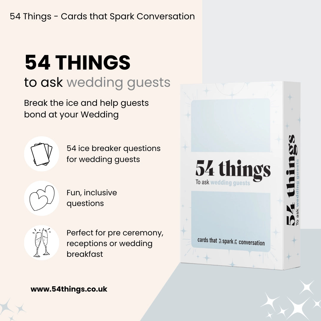 54 Things to Ask Wedding Guests – Conversation Starter Cards