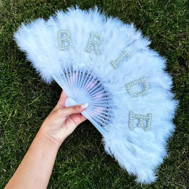 Bride Feather Pearl Fan