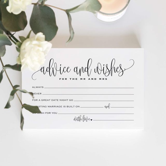 Novelty Advice Cards (50 pcs) - Bridal Bazaar