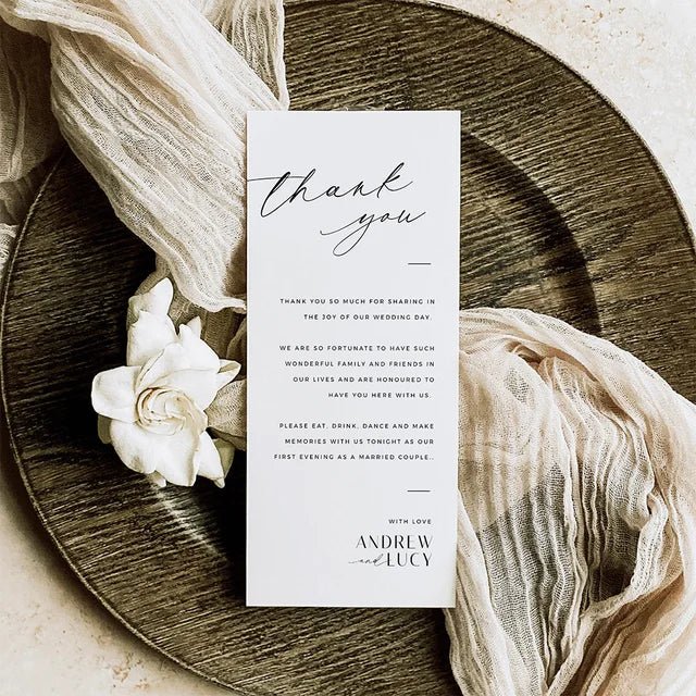 Menu Cards - Cardboard - Bridal Bazaar