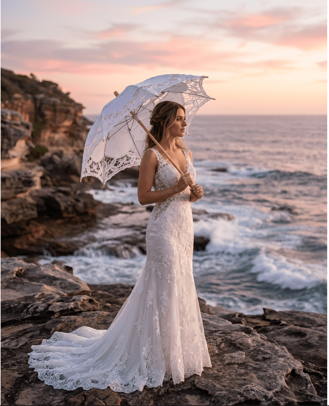 Victorian Lace Wedding Umbrella | Bridal Parasol Australia - Bridal Bazaar