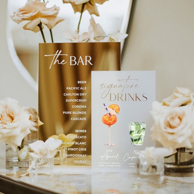 Table Sign - Split Gold Bar - Bridal Bazaar