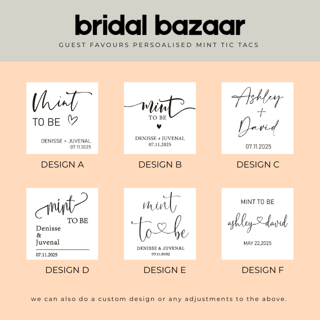 Guest Favours Cute Mints Tic Tacs - Bridal Bazaar
