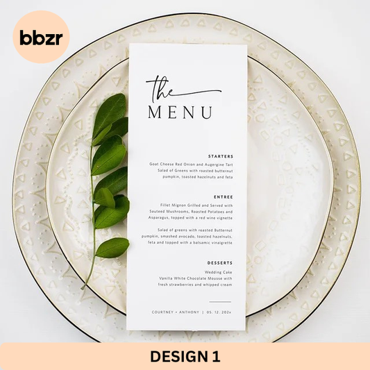 Menu Cards - Cardboard