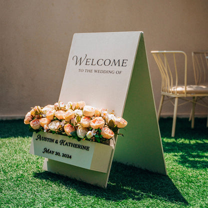 Welcome Flower Sign - Wood