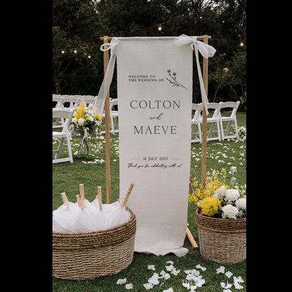 Welcome Sign - Linen Fabric