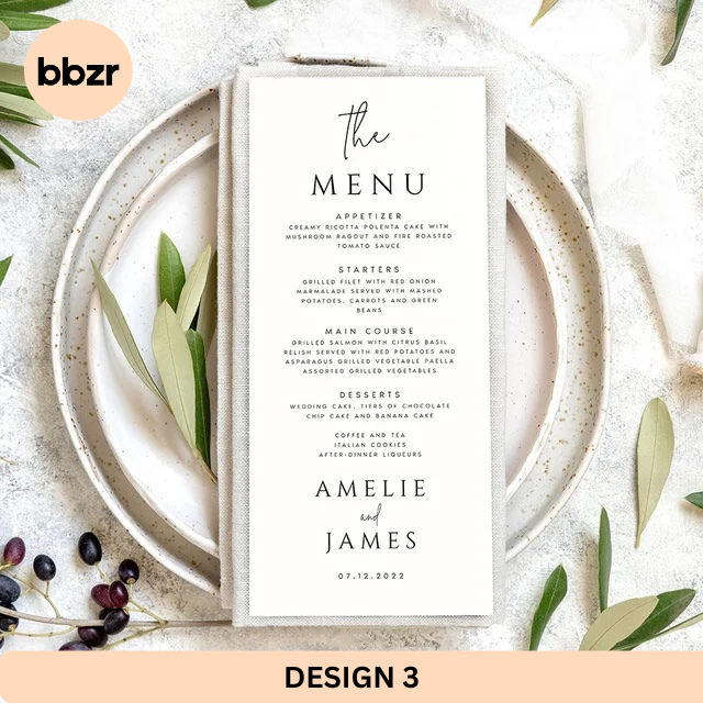 Menu Cards - Cardboard