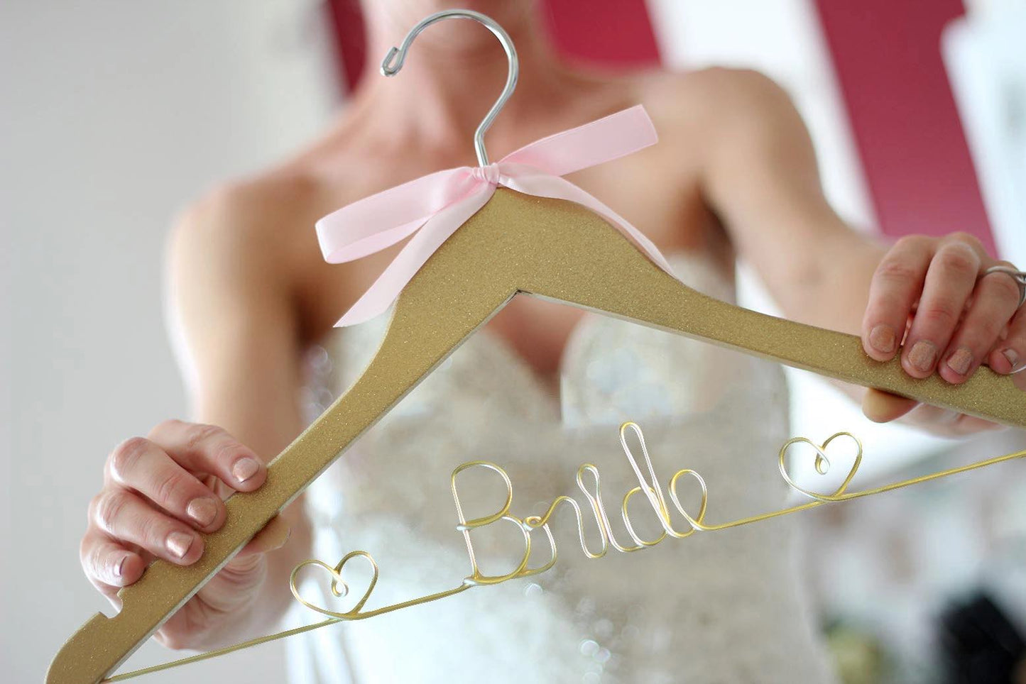 CoatHanger - Bride Glitter w ribbon