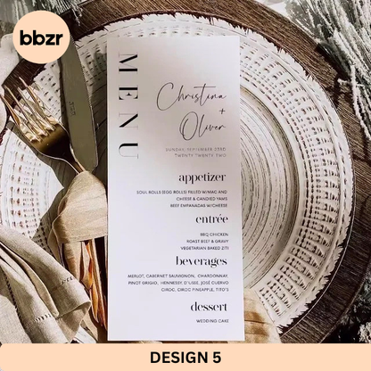 Menu Cards - Cardboard