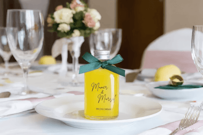 Personalised Mini 50ml Wedding Favour Bottles | Custom Label