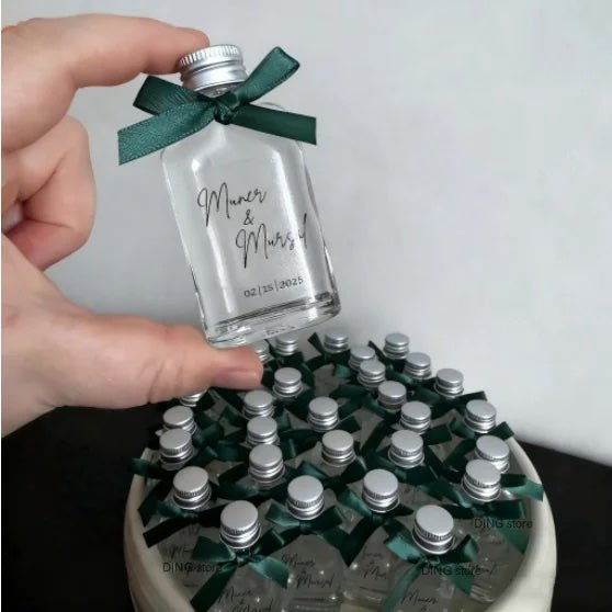 Personalised Mini 50ml Wedding Favour Bottles | Custom Label