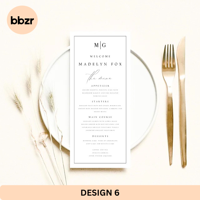 Menu Cards - Cardboard