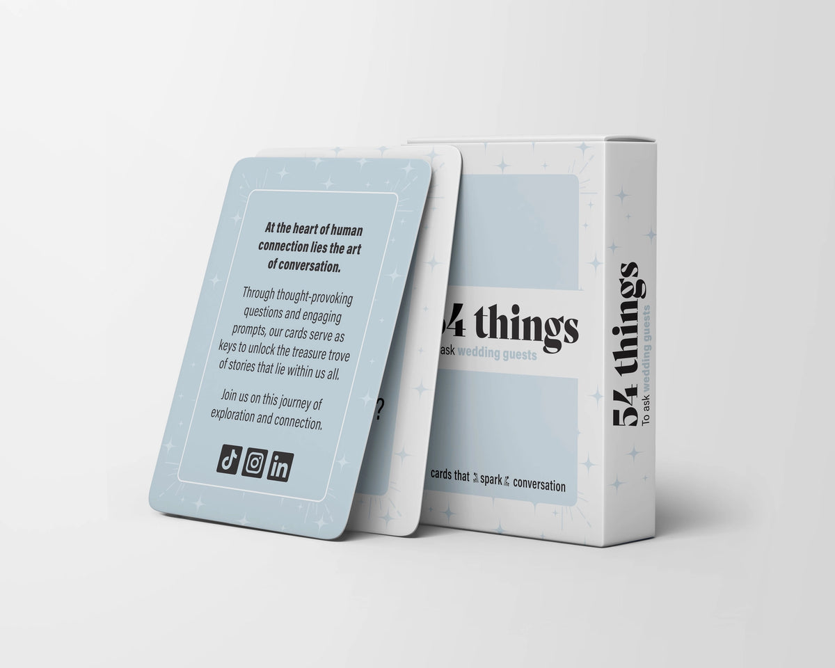 54 Things to Ask Wedding Guests – Conversation Starter Cards