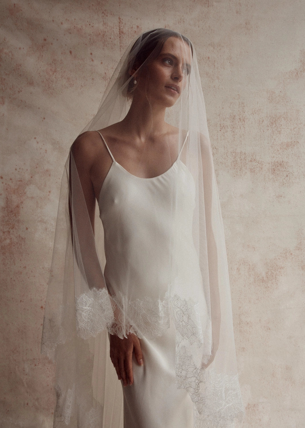 Bride Veil - Harper Trimmed Lace