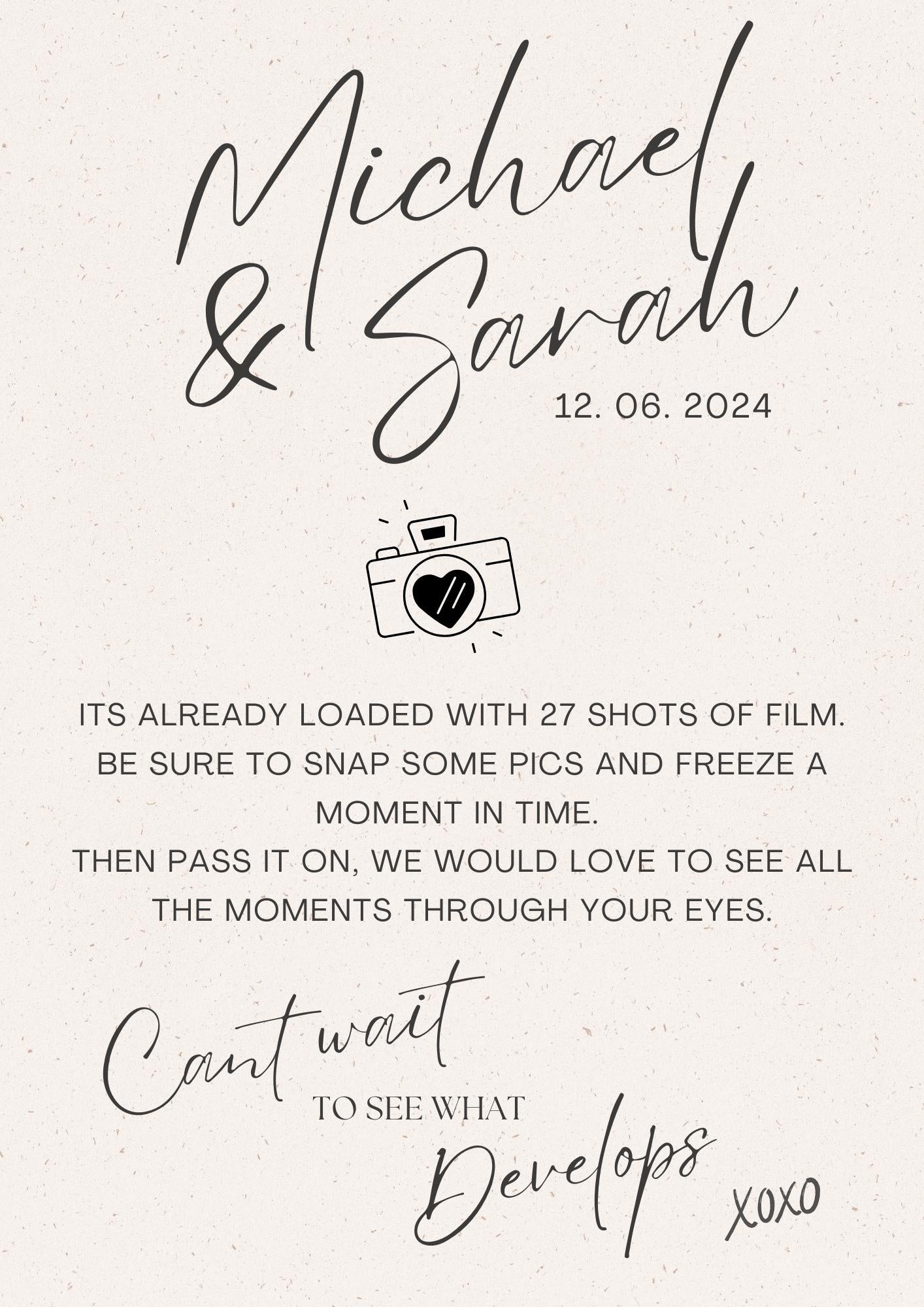 Film Camera Wedding - Hearts
