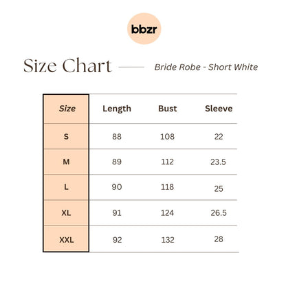 Bride Robe - Short White