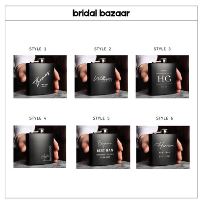 Groomsmen Flasks - Black