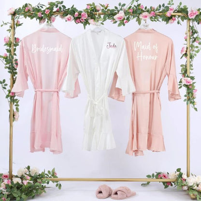 Bridal Robes - Lace Satin