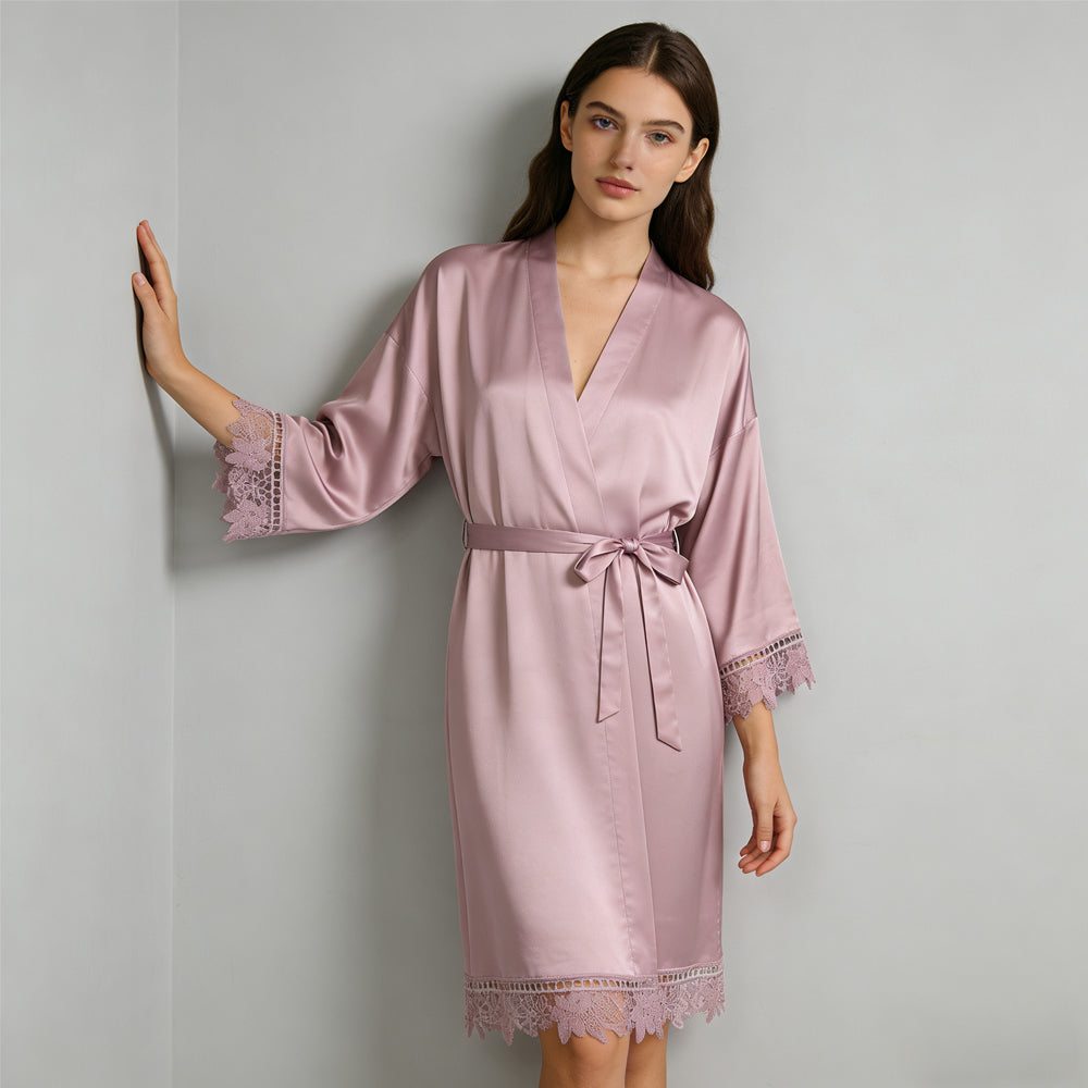 Bridal Robes - Lace Satin