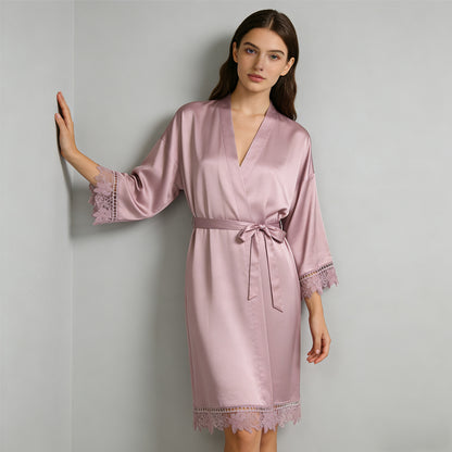 Bridal Robes - Lace Satin