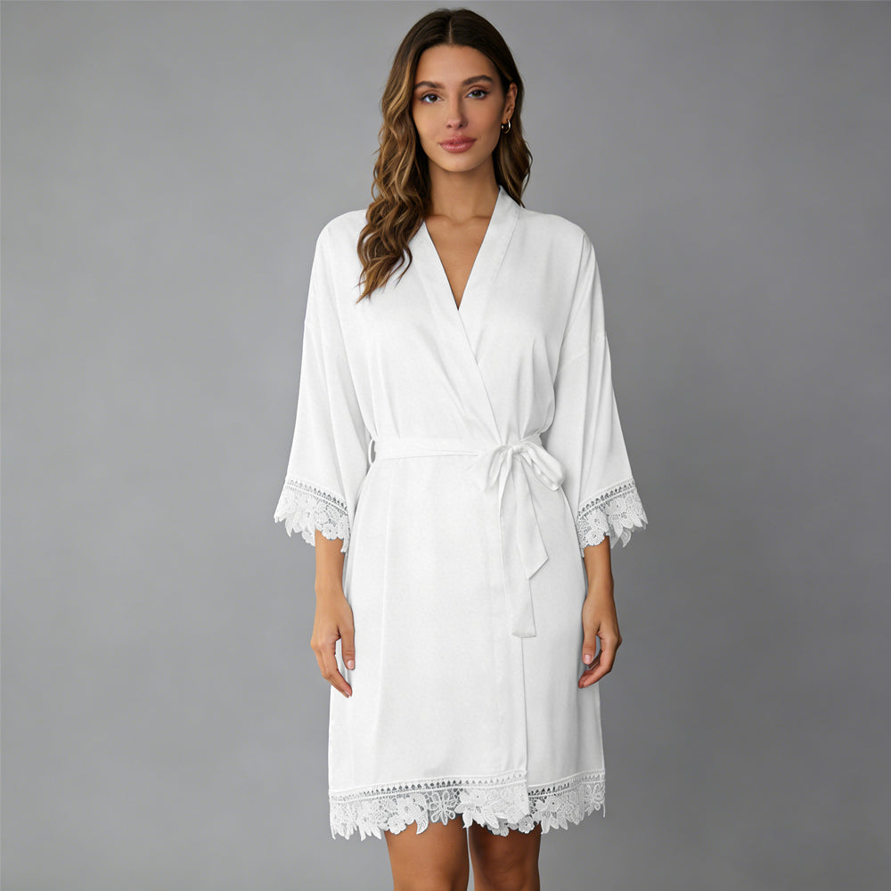 Bridal Robes - Lace Satin