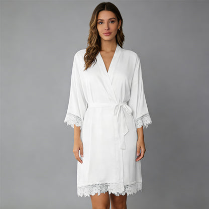 Bridal Robes - Lace Satin