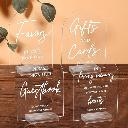 Table Signs Arch  - Preprinted CLEAR