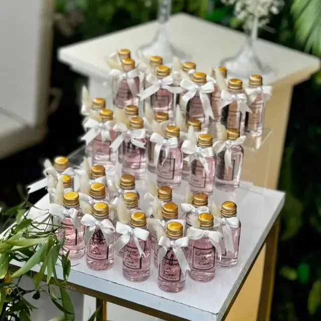 Personalised Mini 50ml Wedding Favour Bottles | Custom Label