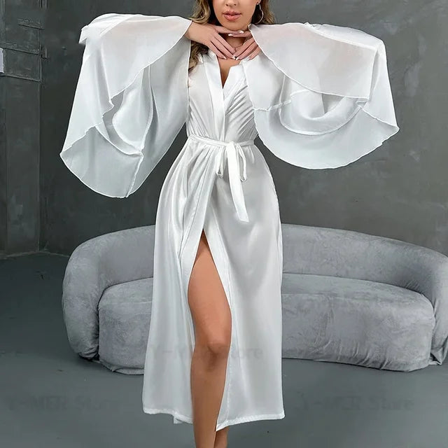 Bride Robe - Lotus Leaf Sleeves