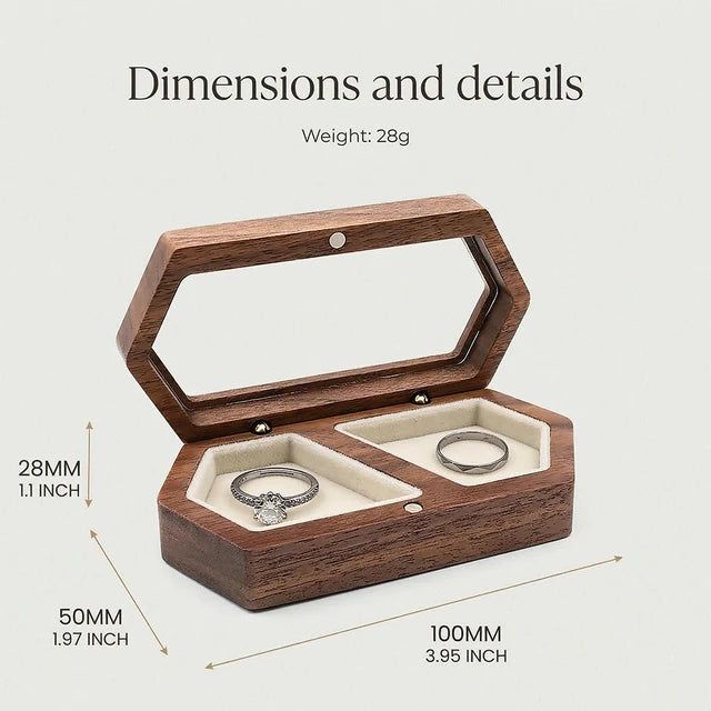 Personalised Walnut Wood Ring Box | Wedding Ceremony Gift