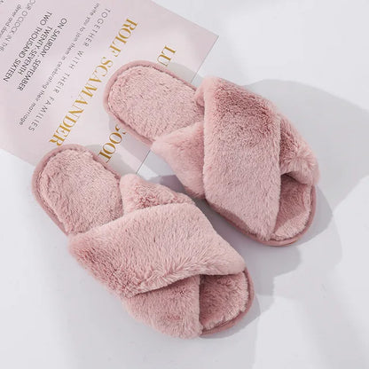 Bridal Slippers - Cross Fluffy