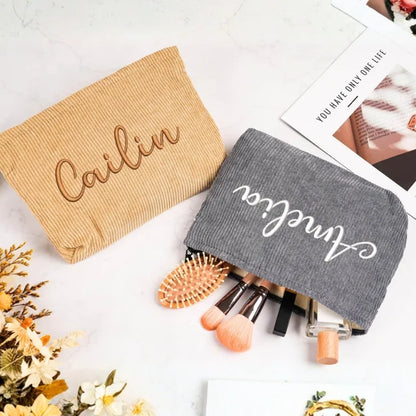 Bridesmaids Gifts - Corduroy Makeup Bag