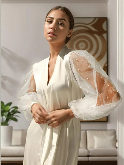 Bride Robe - Long White Boudoir