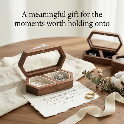 Personalised Walnut Wood Ring Box | Wedding Ceremony Gift