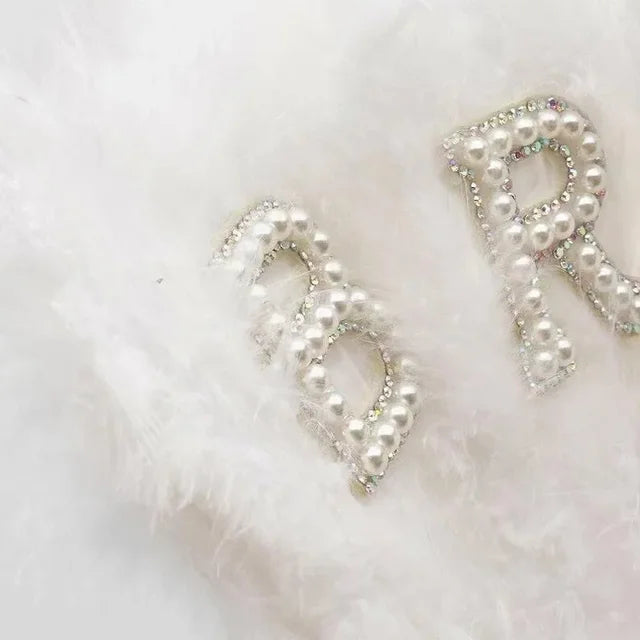 Bride Feather Pearl Fan