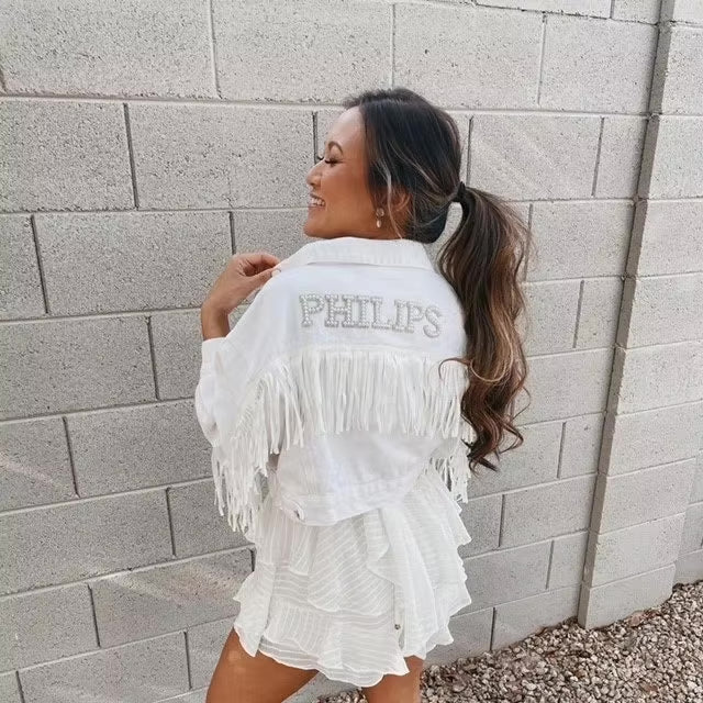 Denim Jacket White - Customised