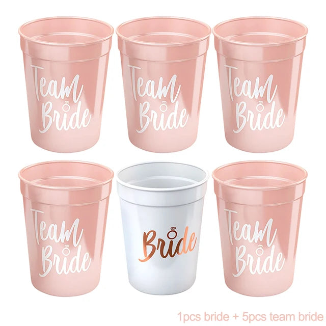 Bridal Party Cups - 6 Pcs