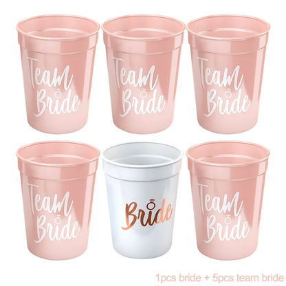 Bridal Party Cups - 6 Pcs