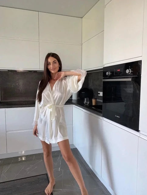 Bride Robe - Short White