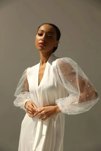 Bride Robe - Long White Boudoir