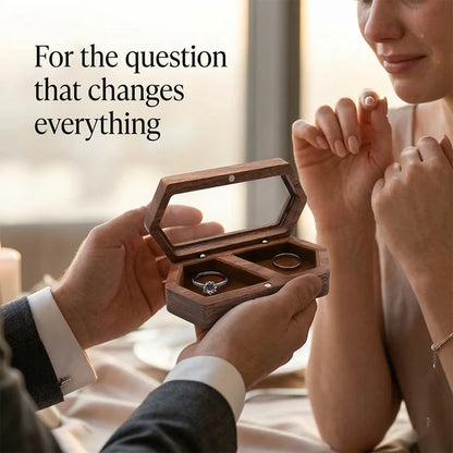 Personalised Walnut Wood Ring Box | Wedding Ceremony Gift
