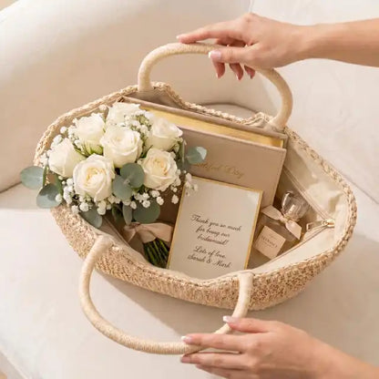 Bridesmaids Gifts - Personalised Straw Tote Bag