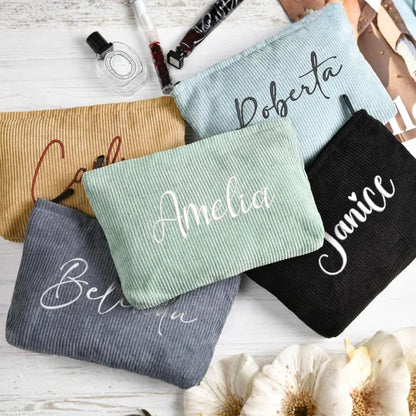 Bridesmaids Gifts - Corduroy Makeup Bag