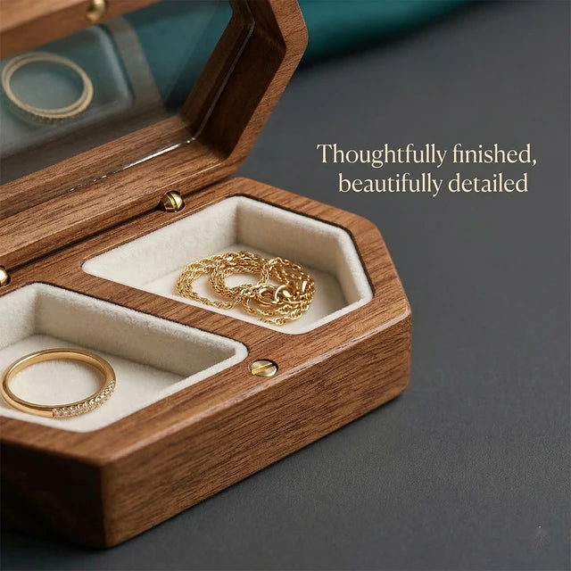 Personalised Walnut Wood Ring Box | Wedding Ceremony Gift