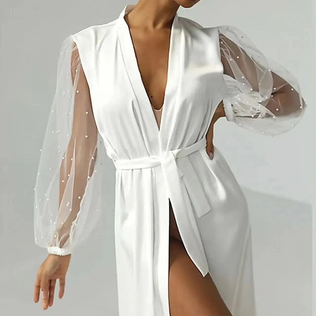 Bride Robe - Long White Boudoir