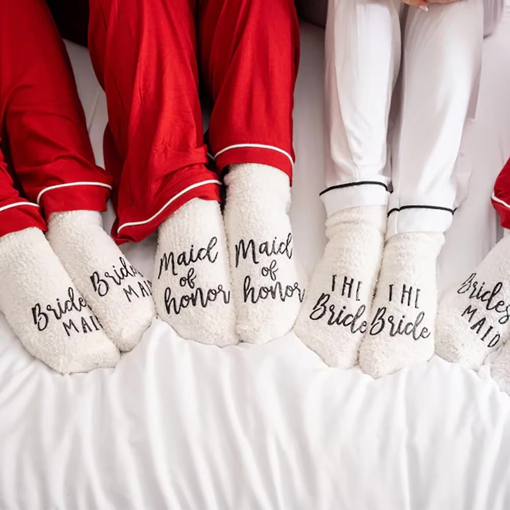 Bridal Party White Personalised Socks