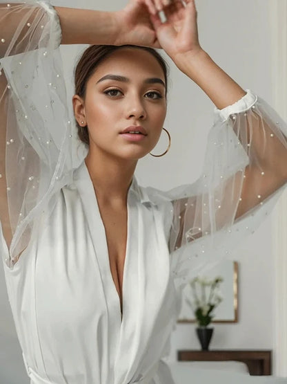 Bride Robe - Long White Boudoir