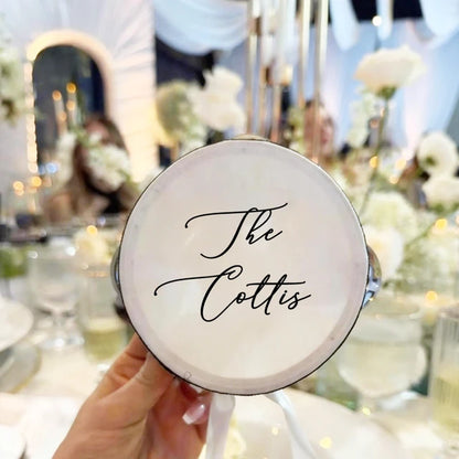 Personalised Wedding Tambourine – Mini Wooden Guest Tambourine