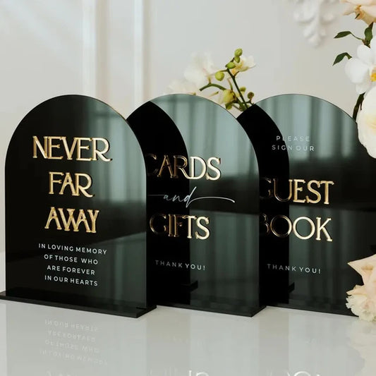 Table Signs Arch  - 3D Preprinted BLACK