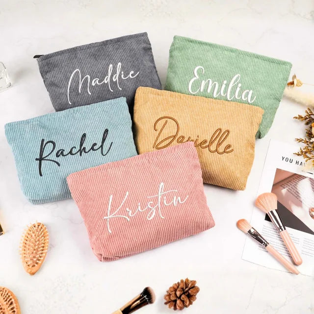 Bridesmaids Gifts - Corduroy Makeup Bag